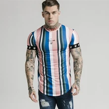 Новые мужские полосатые футболки в стиле хип-хоп летние повседневные модные футболки с короткими рукавами футболки мужские хлопковые дышащие брендовые футболки