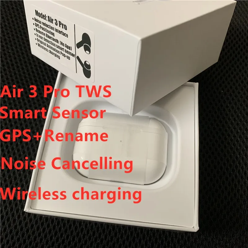 Air 3 Pro TWS Name Change GPS 1536u 1:1 Smart Sensor Noise Cancelling Bluetooth Earphone Not i300000 i200000 i90000 i100000 tws