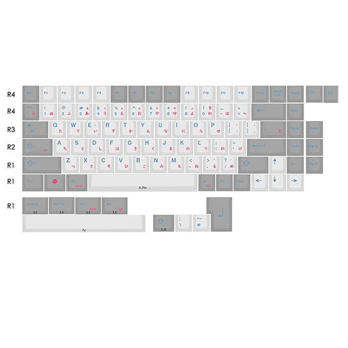 Колпачки для механической клавиатуры 139 японский корень Япония процесс термической сублимации синий голубой шрифт вишня Sub PBT Материал - Цвет: Jan 84 iso