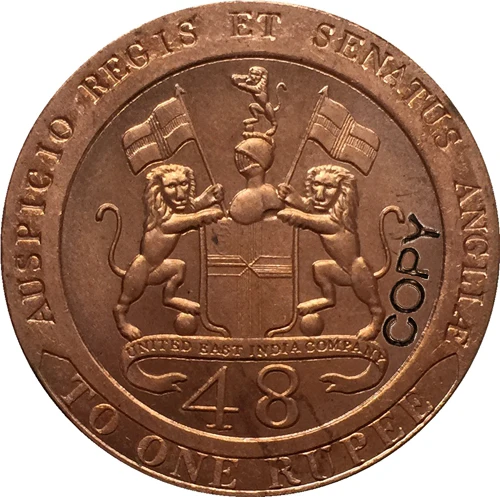 1794 монеты Индии-Великобритании 1/48 рупии копия 31 мм | Дом и сад