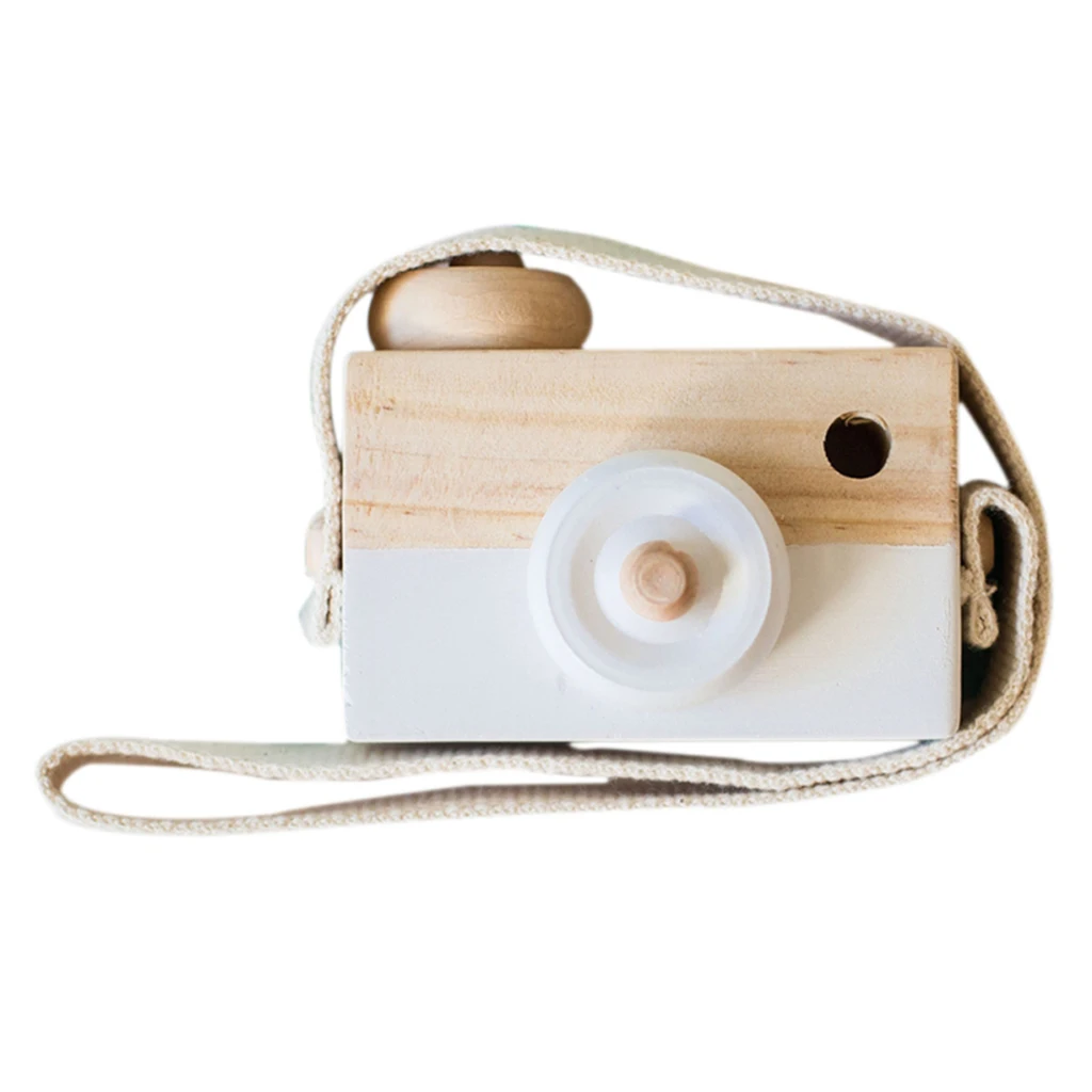 Wooden Camera Toy, Mini  Toy with Neck Strap for Baby Toddlers Kids Room Hanging Decor, Fashion Educational Toys