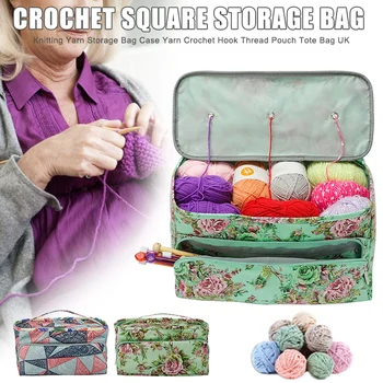 

Knitting Crochet Storage Bag Case Hook Thread Pouch Tote Printing Portable Handbag @LS