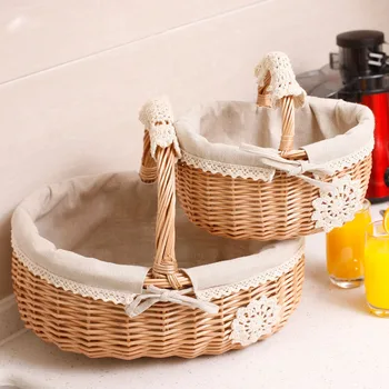

Nordic Style Hand-woven Storage Basket Flower Pot Fruit Rattan Basket Plant Pot Container Idyllic Retro Fresh 2020 New