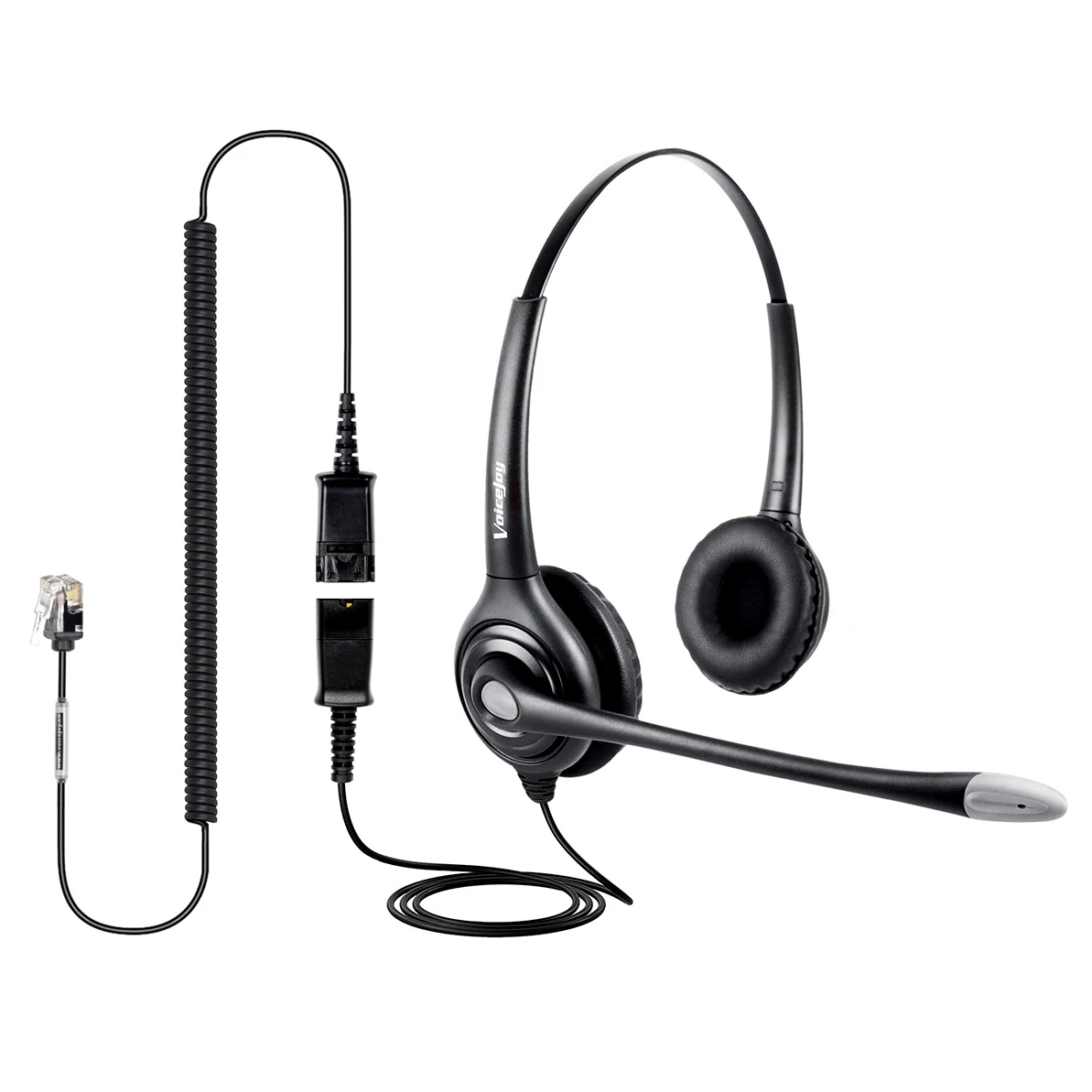 Antinoise Telephone Headset Call Center Headphone +qd Cord Rj9 Plug