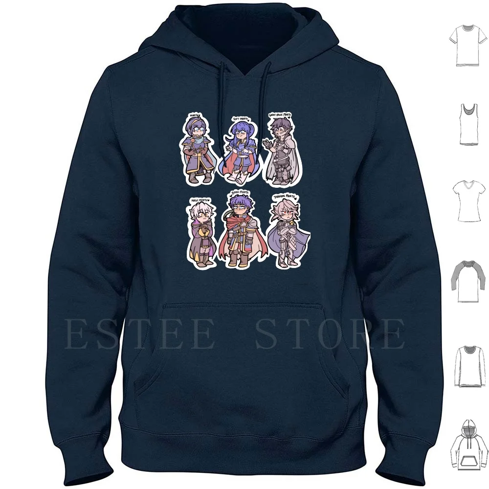 Tutti I Martelli!!! Felpe Con Cappuccio Manica Lunga Fire Emblem Marth Seliph Chrom Robin Corrin