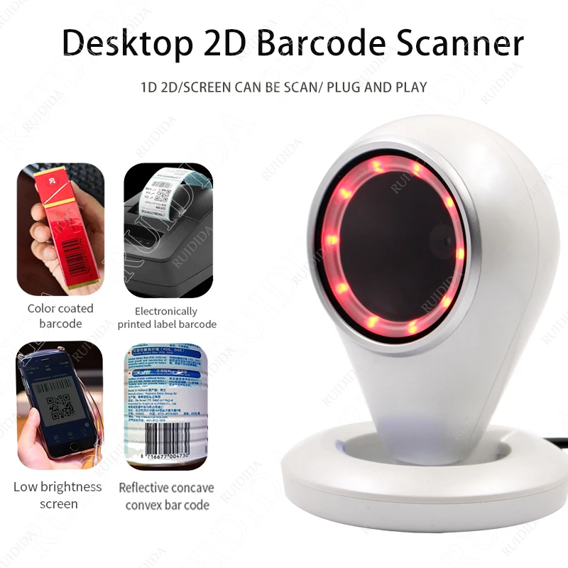 handheld scanner Platform Barcode Reader 1D 2D QR Scanner Bar code PDF417 Handfree Desktop Auto Scanning On Paper Or film Or Screen card scanner