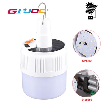 

Led Solar lantern Portable Light 2*18650 Battery Light USB Rechargeable Intelligent Remote Control Hangable Tent Light Camping