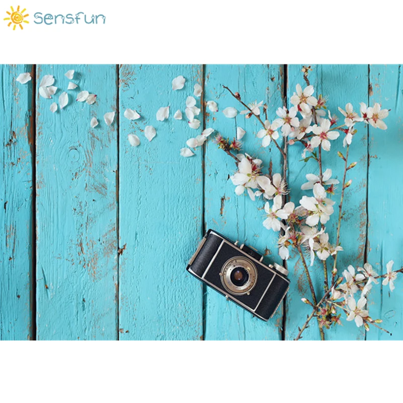 Sensfun 90x60 деревянная доска цветок фото фон для фотосъемки на день рождения детский душ еда торт фон для фотосъемки - Color: wp090