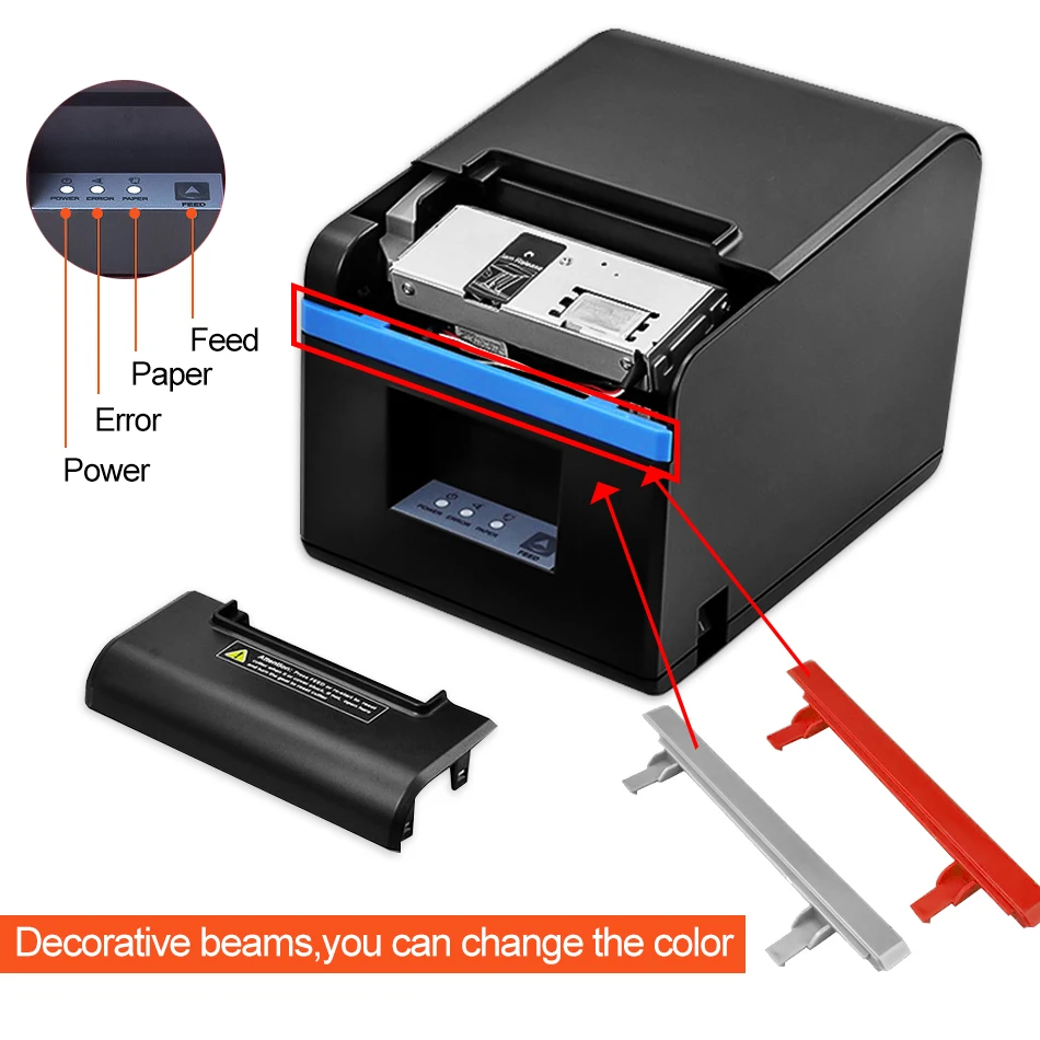 80 мм POS чековый термальный принтер штрих-кода автоматический резак КУХНЯ POS Термальный Ethernet LAN USB принтер 80 мм Термопринтер