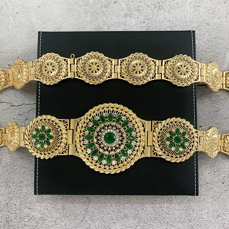 Cinturón de mujer, cadena de cintura de cristal, color dorado y plateado, bodas, marroquí, caftán - AliExpress Accesorios para la ropa