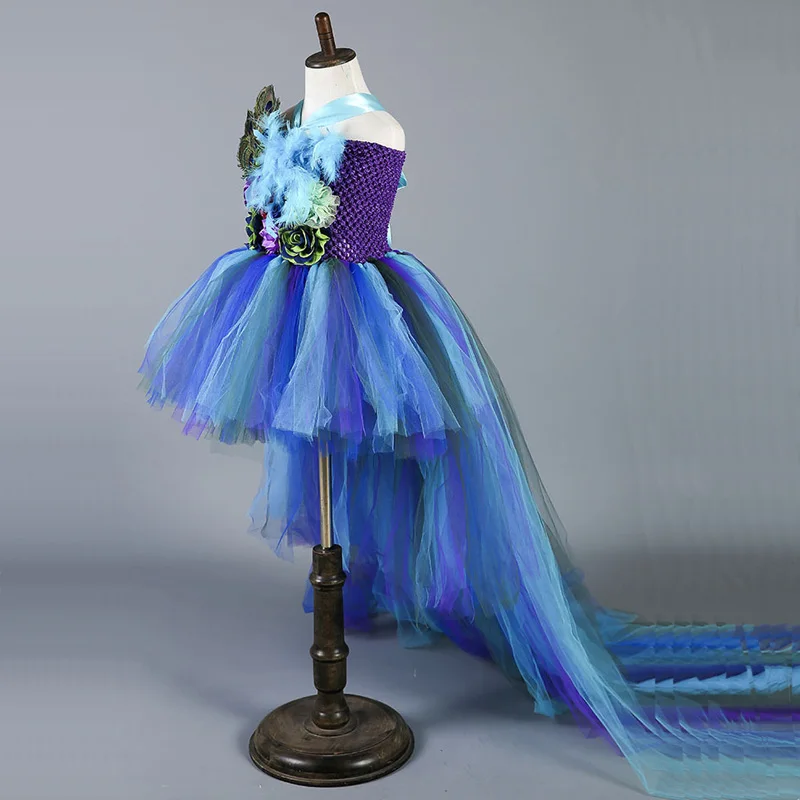Детское платье-пачка с павлином высококачественные платья для костюмированной вечеринки на заказ для девочек свадебные торжественные платья для выпускного
