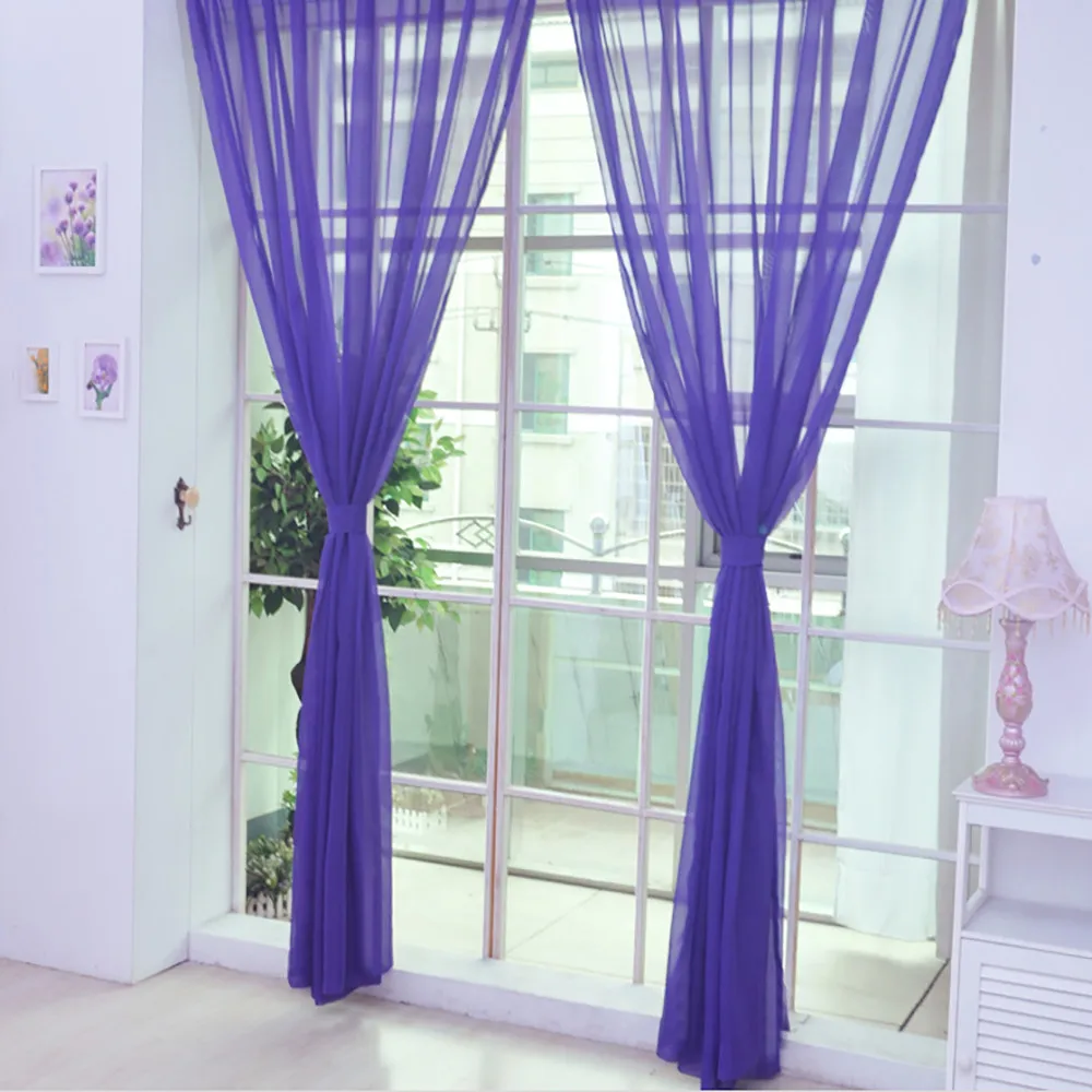 Europe Solid White Sheer Curtains for Kitchen Window Tulle Curtain For Living Room Modern Voile Curtain Window Treatments Drapes