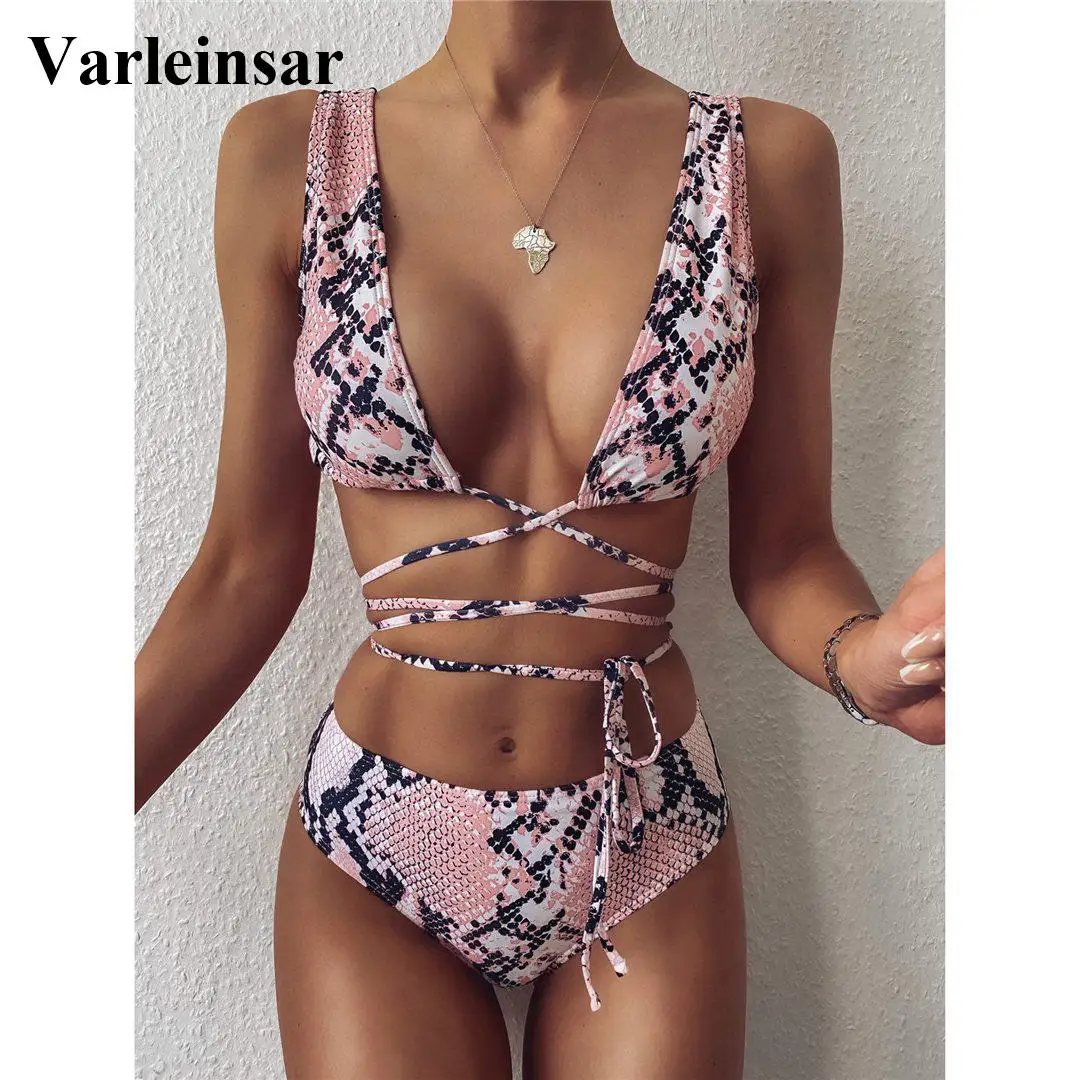 Snakeskin high waisted bikini Clearance
