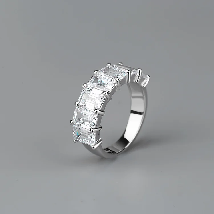 

CMajor S925 Sterling Silver Jewelry Korean Fashion Simple Temperament Delicate Creative Geometric Square 7A CZ Ring for Women