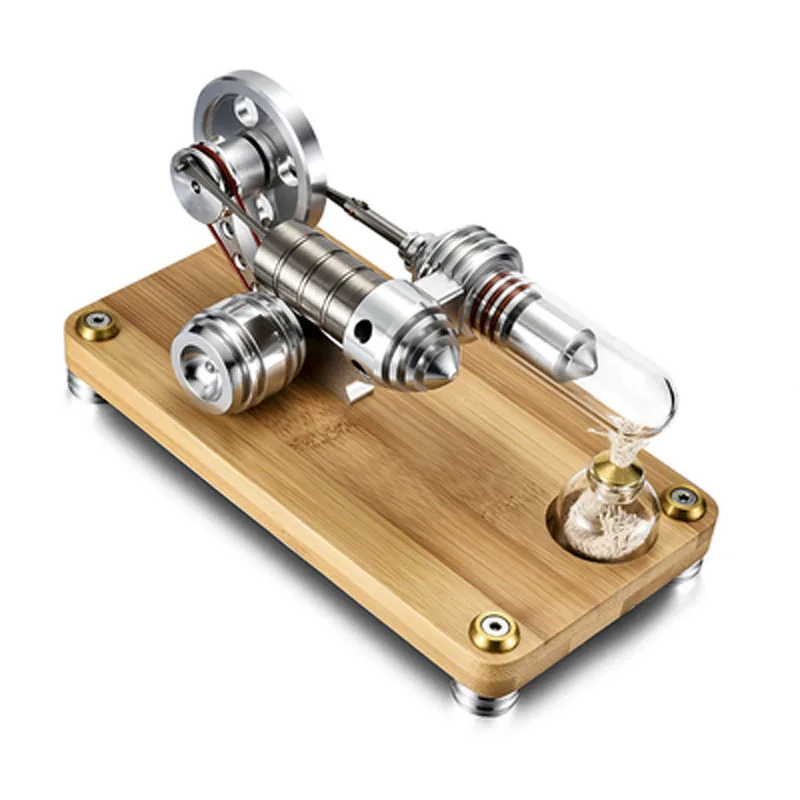 Balance Type Metal Cylinder Stirling Engine Generator, Mini External Gas Turbine Model, Twin Cylinders
