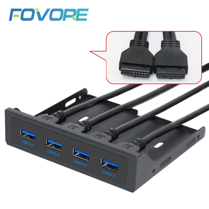 19+1 20Pin 4 Port USB 3.0 HUB Front Panel Combo Bracket Hub Adapter for PC Desktop 3.5" FDD Floppy Disk Drive Bay | Компьютеры и