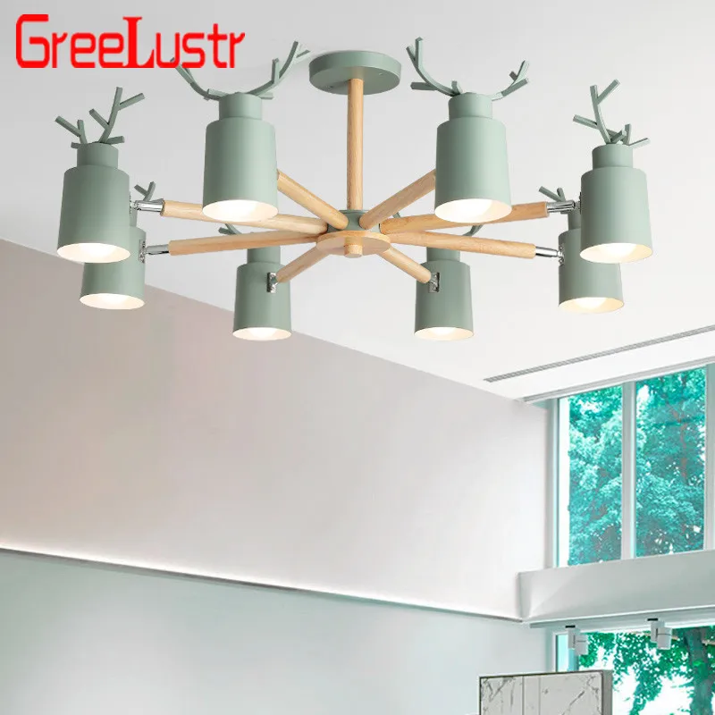 Скандинавский светодиодный светильник люстра с металлическим абажуром для