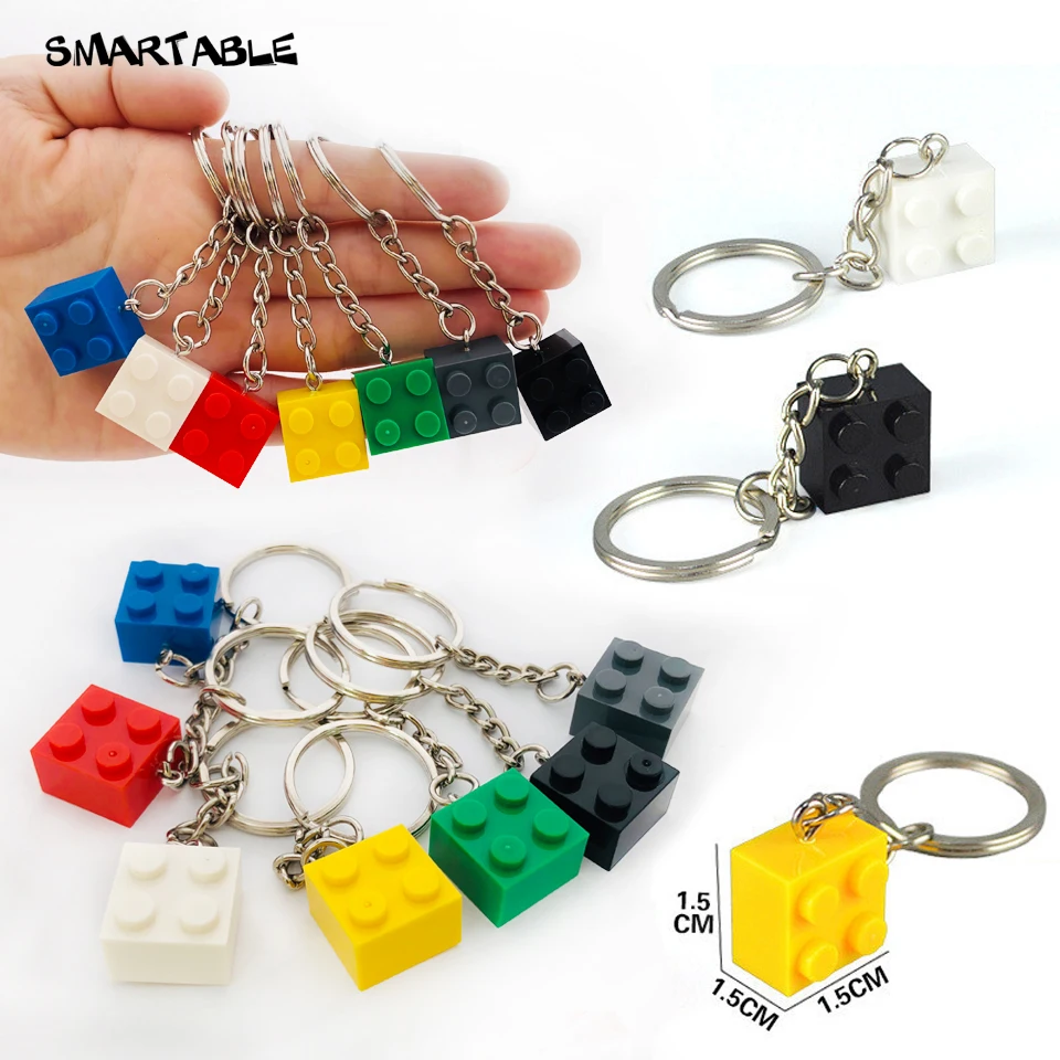Smartable Brick 2x4 2x2 2x3 1x4 Key Chain Building Block Toy For