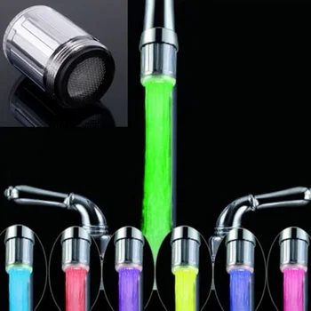 

LED Water Changing Shower Faucet Color Tap Aerators Kitchen Head Glow Light