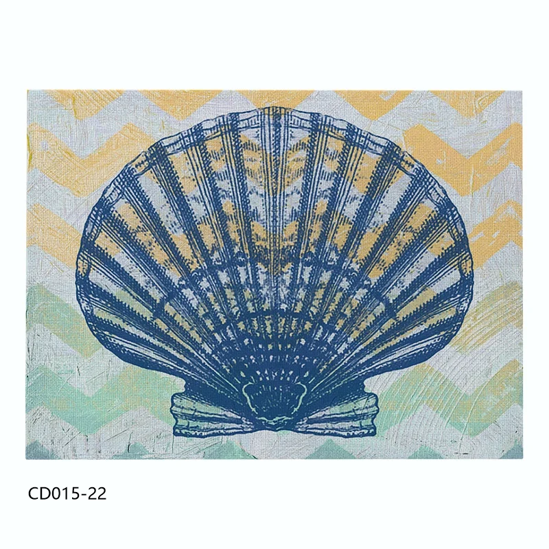 CD015-22 Модный льняной/хлопковый коврик для кухонного обеденного стола, коврик с морским животным, коврик для чашки, коврик для ужина, коврик для стола, коврик для домашнего декора - Цвет: CD015-22