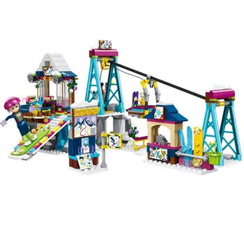 

Snow Resort Ski Lift Gift Club Ski Vacation Skiing Building Blocks Compatible Lepining Friends Bricks Toy Gift For Girls