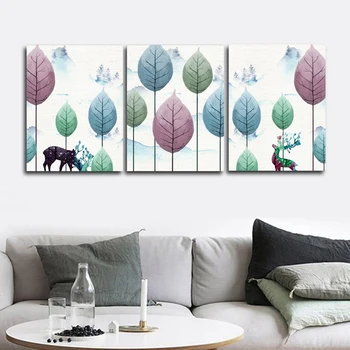 

Trees Colorful Wall Pictures Poster Print Canvas Painting Calligraphy Decorative for Living Room Bedroom Home Decor Frameless
