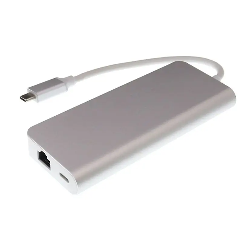 6 6 в 1 USB C адаптер с Ethernet, Тип C PD зарядный сетевой порт 4 к HDMI VGA USB3.0 концентратор адаптер для Windows 10 Apple Mac OS