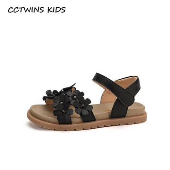 

CCTWINS Kids Shoes 2020 Summer Children Fashion Princess Sandals Baby Genuine Leather Shoes Girls Brand Soft Flat PS935