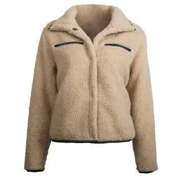 

Winter Women Solid Color Thicken Turn Down Collar Long Sleeve Button Coat Nylon Polyester Spandex Buttons Warm Coat great gifts