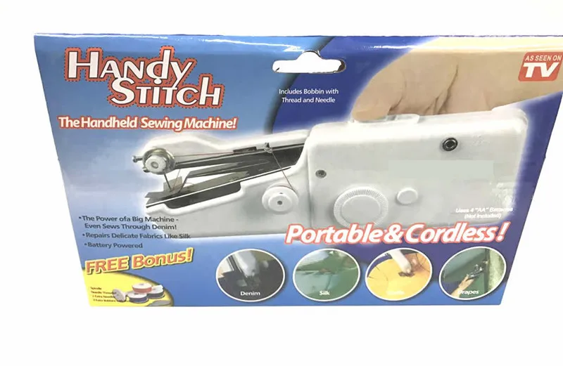 New Hot Portable Household Mini Hand Sewing Machine Quick Stitch Sew Needlework Cordless Clothes Fabrics Electric Sewing Machine