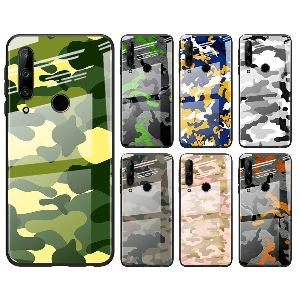 Tempered Glass Cover Camouflage Army Art For Huawei Honor 30 20 10 9X 8X Pro Plus Lite Shockproof Shell Phone Case | Мобильные