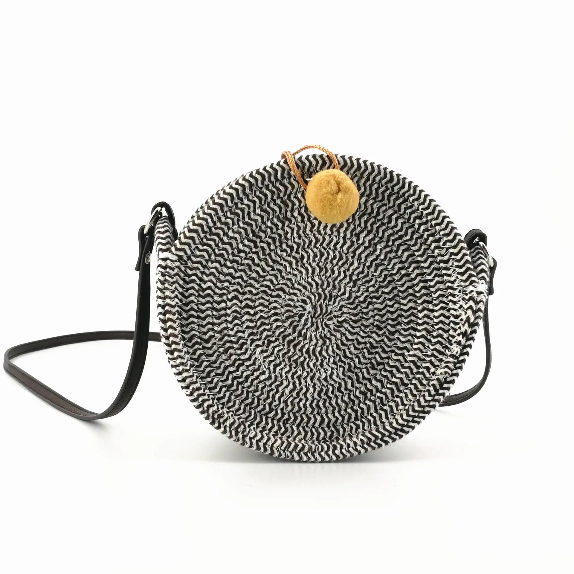 woven round handbag
