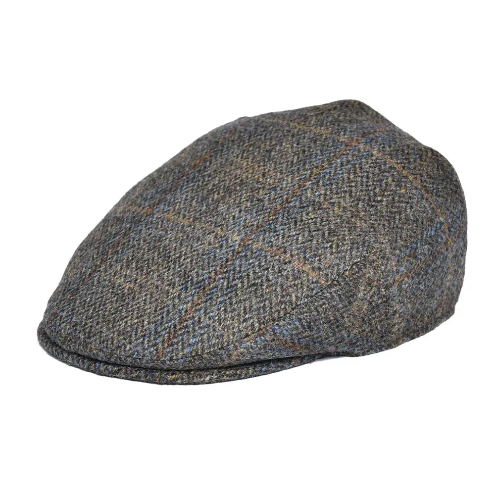 Botvela 100 Wool Ivy Cap Herringbone Flat Caps Tweed Scally Hat