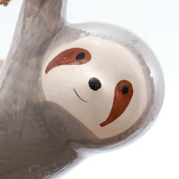 

Creative Hanging Sloth Shaped Planter Cute Fun Ceramic Flower Pot Succulent Plant Container Home Yard Garden Office Decoration