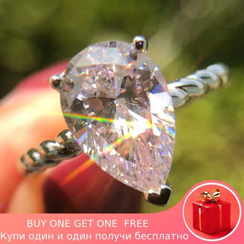 

NOT FAKE pear Cut 12*8mm S925 Sterling Silver Ring SONA Diamond solitaire Fine Ring citrine sapphire amethyst ruby