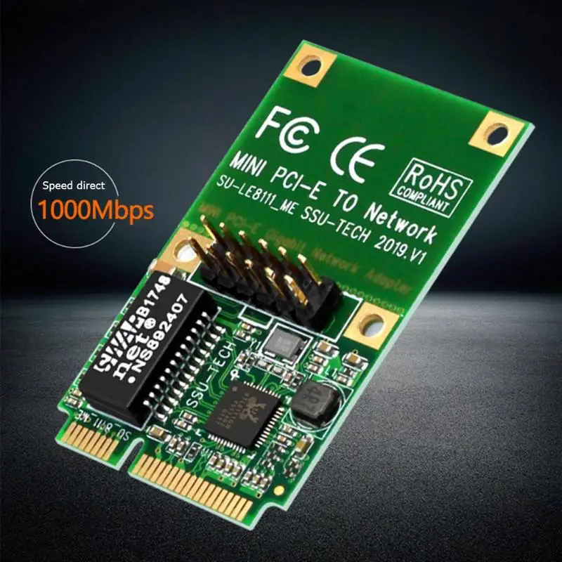 Мини PCI-E SSU LE8111-ME гигабитная Проводная сетевая карта RJ45 адаптер для IPC