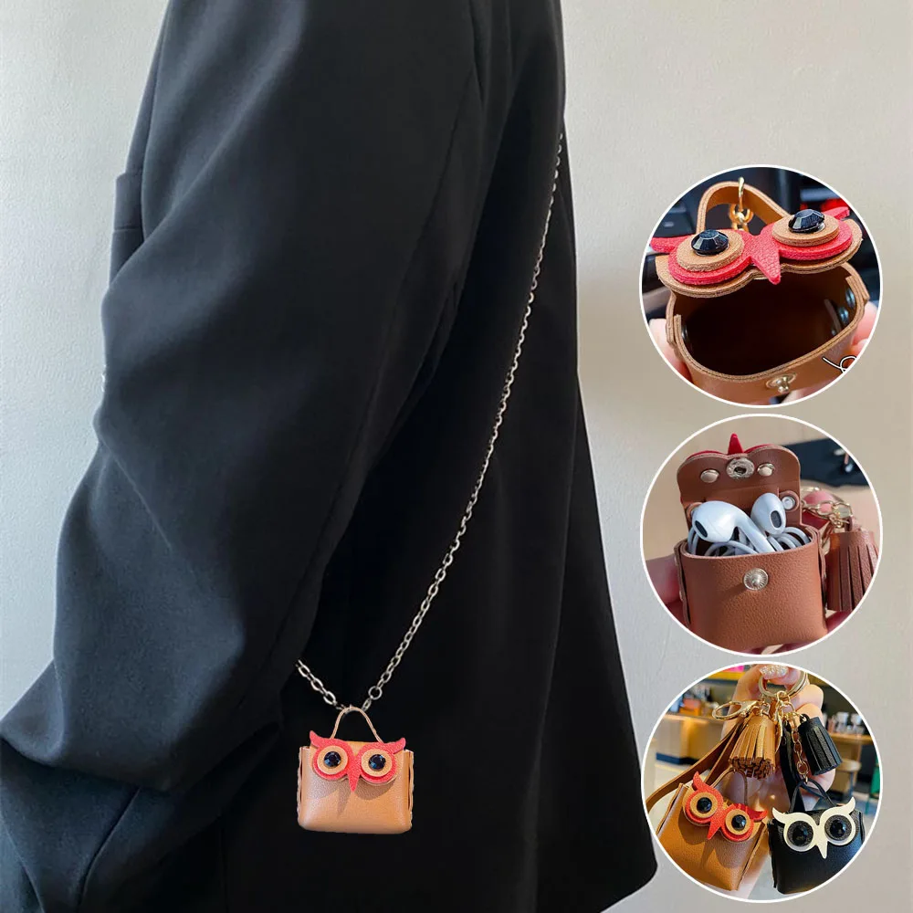 Сумка для наушников в виде животного аксессуары телефона кошелек из коричневой