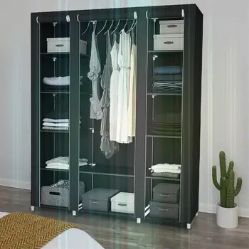 

Non Woven Wardrobes Cabinet Fold Storage Furniture Waterproof Reinforcement Wardrobe 172x134x43 Bedroom Furniture HWC
