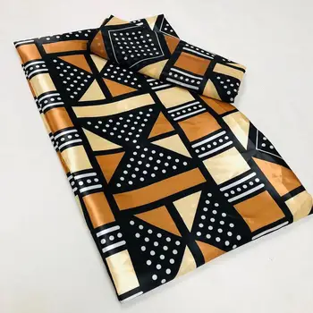 

4+2yards Satin Silk Fabric with Chiffon Lace soft Women Dress African Fabric for dress Satin Material