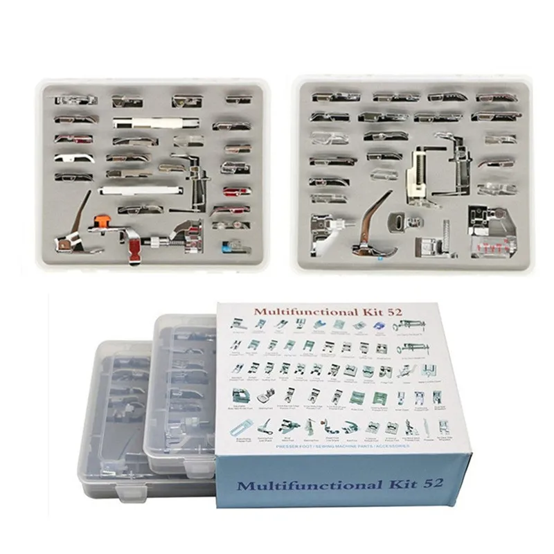 

30/42/52pcs Domestic Sewing Machine Foot Presser Braiding Blind Stitch Darning Presser Feet Kit Set forSinger Janome Brother...