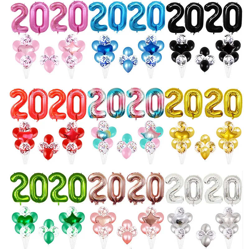 Воздушные шары из фольги 40 дюймов 2020 22 шт./лот|Воздушные и аксессуары| |