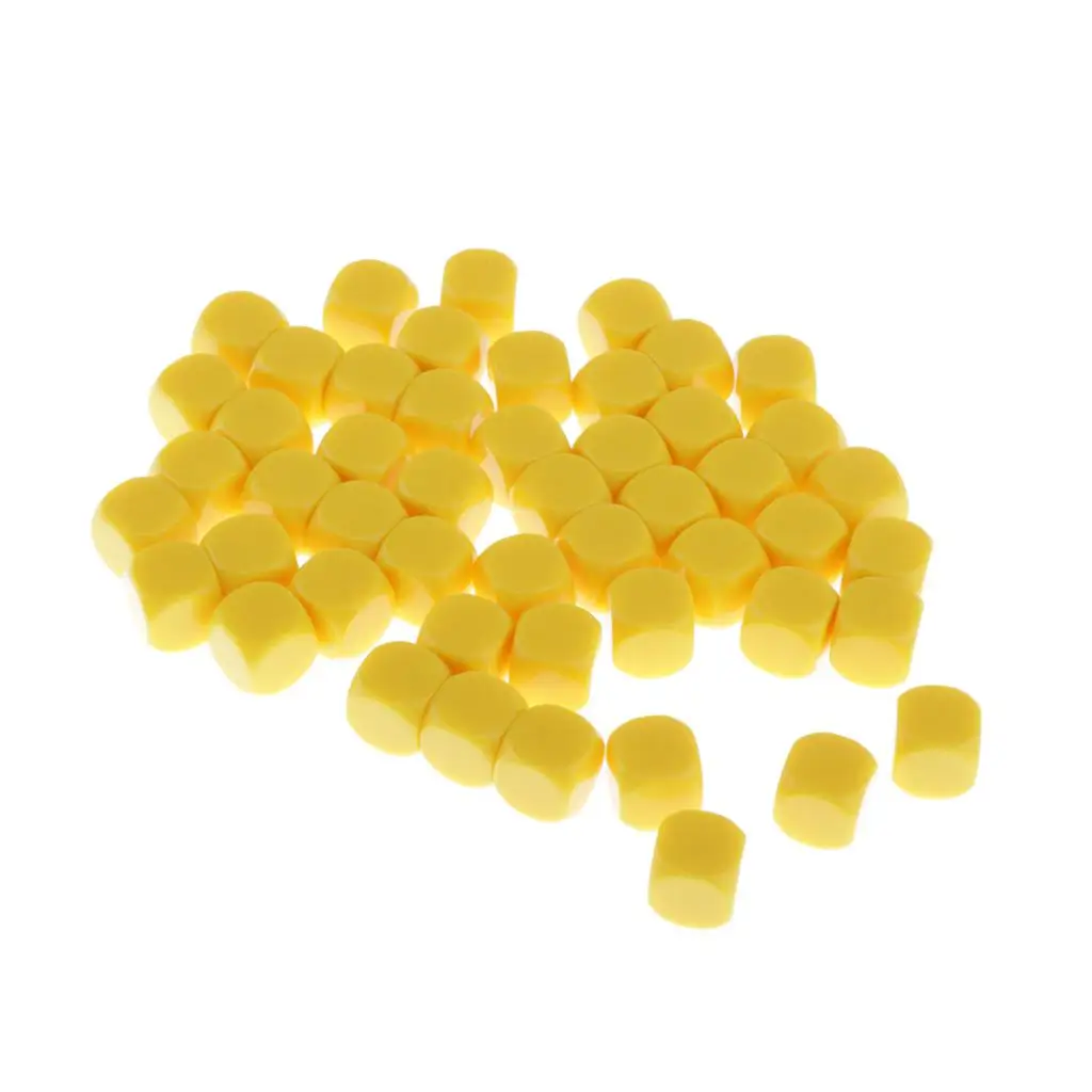 16MM Yellow Acrylic Blank Dice for DIY Sticker, Math Counting, Alphabet Numbers Puzzle Building Blocks Making, Pack of 50