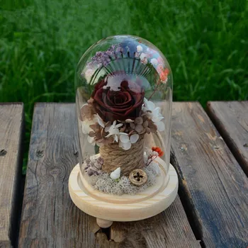 

10*18cm Three-Leg Log Base Glass Dome Vase Home Decoration Diameter=10 Height=18cm Glass Cover Friend Gift Wedding Decoration
