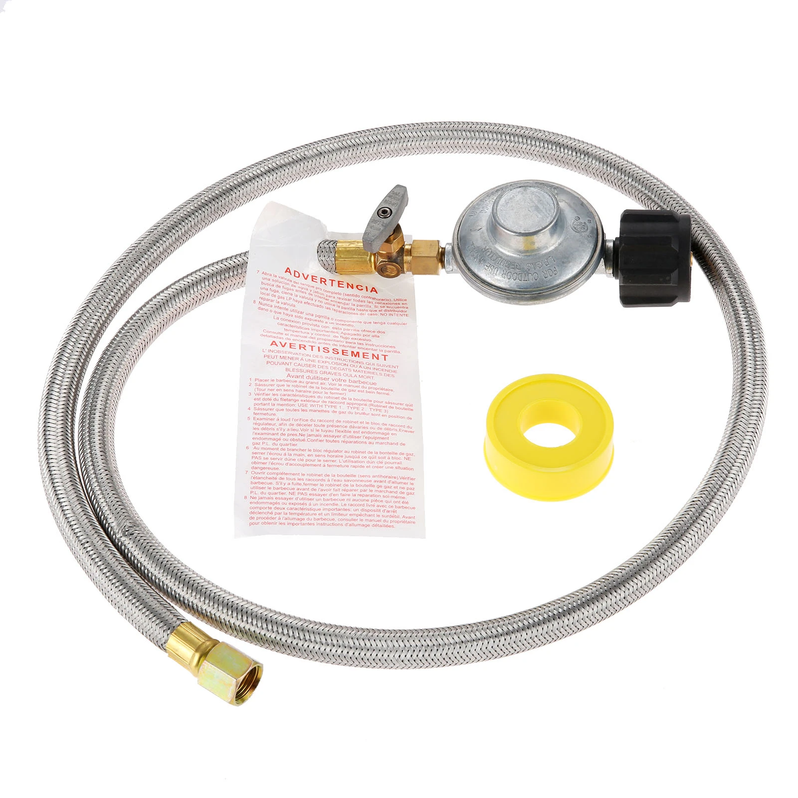 4 Feet Braided Propane Hose With Low Pressure Regulator And Shut Off Valve Gas Line Pipe Thread Tape Tool Parts Aliexpress