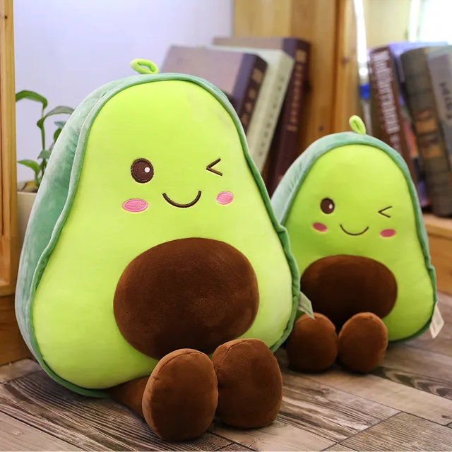 Comfortable Avocado Soft Pillow Plush Toy Kawaii Cartoon Fruits Appease Girls Baby Doll Toys 3