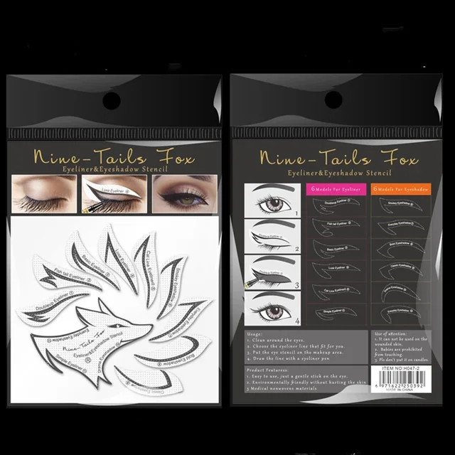 24 Pcs Eyeliner Stencils Eye Makeup Template Stickers Card 12 Styles Non-Woven Eyeliner Eyeshadow 3 Minute Lazy Shaping Tools 5