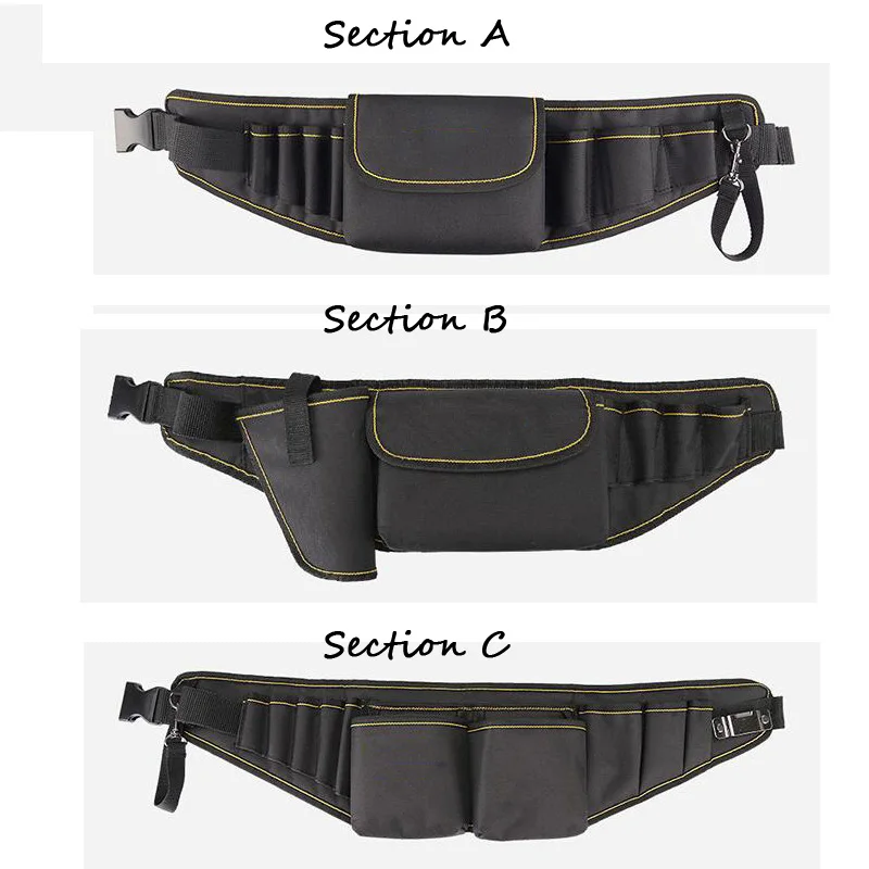 

Multi-Function Tool Pockets Waterproof Canvas Tool Bag Belt Bag Electrician Repair Tool Bag Storage Bag 7 Hole 1 Pocket