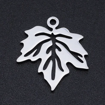 

5pcs/lot 100% Stainless Steel Leaf Charms Pendants Wholesale Accept OEM Order Never Tarnish Top Quality Bracelets Pendants