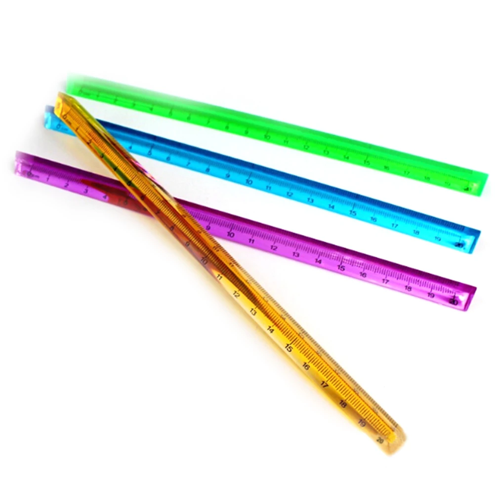 

Colorful 20cm Triangular Scale Ruler Synthetic Quartz Scale Measuring Ruler Tools
