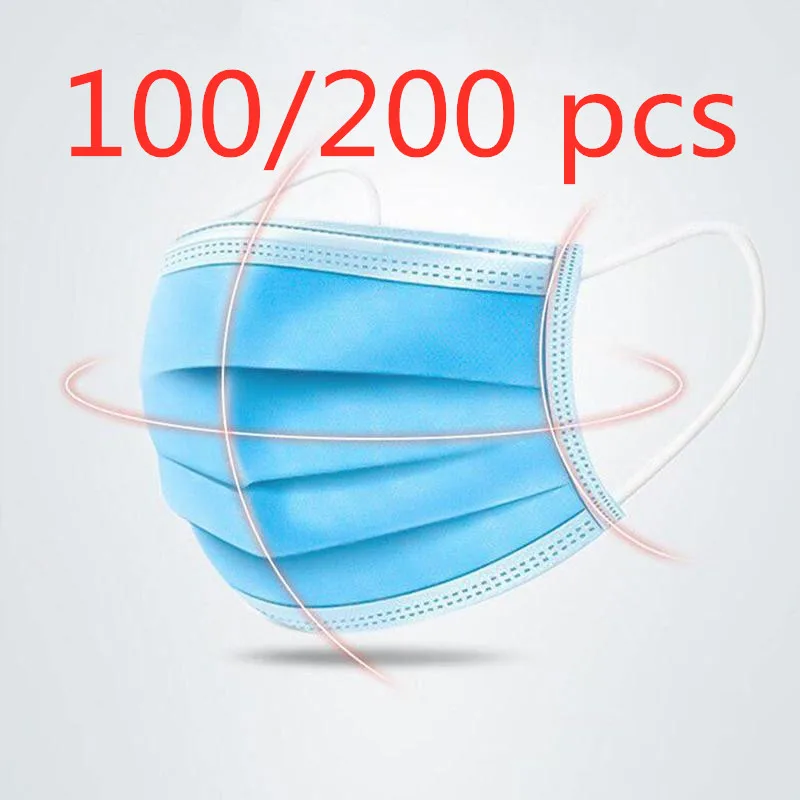 

Disposable Blue 3-Layers Non-woven Mouth Face Mask Hypoallergenic Anti-Dust Anti-bacterial Earloop Mask